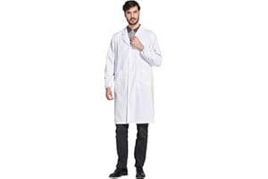 Icertag Blouse de laboratoire, Blouse de médecin, Blouse de médecin pour femme, Blouse blanche pour femme, Adaptée aux étudiants, Laboratoire scientifique, Infirmière, Cosplay, Blouse en coton