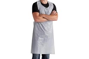 NM BEAUTY NMB 100 X Strong Disposable White Polythene Aprons | Multipurpose UK Manufactured