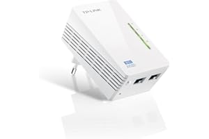 TP-Link TL-WPA4220 - Extensor Powerline AV600 a 300Mbps por Línea Eléctrica, HomePlug AV, PLC con WiFi, 2 Puertos Ethernet 10/100Mbps, 1 Pieza