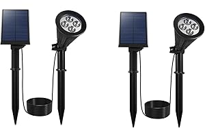 LUMISKY Lot de 2 spots solaires projecteurs 2en1 à piquer ou à fixer éclairage puissant dimmable LED blanc SPIKY AWAY H42cm
