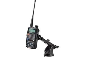 UAYESOK Soporte para walkie talkie de coche para vehículo con ventosa para radio de mano, soporte para salpicadero de Motorola Baofeng Icom Kenwood Yaesu Midland VHF UHF CB de dos vías