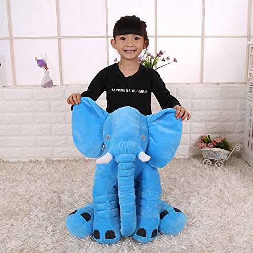 Colourfulworld Großes Geschenk für Kinder Baby-Säuglings-reizende Tier Elefant Kissen Unterstützung Dekokissen Kissen füllte Plüsch-weiches Spielzeug-Puppe (blau) - 6