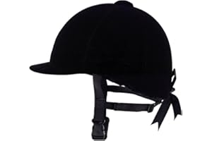 TentHome Riding Hat Velvet Surface Horse Riding Sport Helmet Protective Head Gear for Women Men Equestrian Performance Equipment, Black