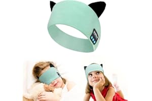 Joythink Kids Bluetooth Headband Headphones Sleep Mask Wireless Earphones Built in Thin Speaker Kids Adjustable Sports Headset for Girls Boys Children Baby Toddler Airplane Travel Study Aqua