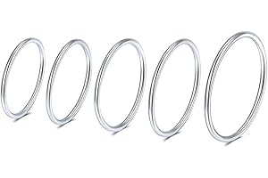 PROSILVER 925 Silber Midi Ringe Set 5/7 Stücke Knuckle Ringe für Frauen Mädchen 1mm Knöchelringe Stapelringe Midi Fingerringe Set/Edelstahl/18k vergoldet Damen Schmuck Accessoire Größe 45-62
