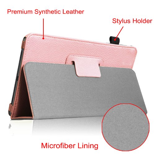 Fintie Samsung Galaxy Tab 4 7.0 Hülle Case – Slim Fit Folio Kunstleder Schutzhülle Cover Tasche mit Ständerfunktion für Samsung Galaxy Tab 4 7.0 T230 T235 (7 Zoll) Tablet, Rosa - 5