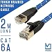 iVoltaa Braided LAN Cable 2 Mtr Cat 6a RJ-45 Snag-less Tough Network Ethernet LAN Cable 10 Gbps (500 Mhz) with Gold Plated Metal Connectors (Blue) RS.449.00
