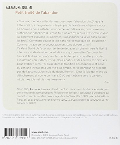 Livres Couvertures de Petit Traité de l'abandon. Pensées pour accueillir la vie telle qu'elle se propose