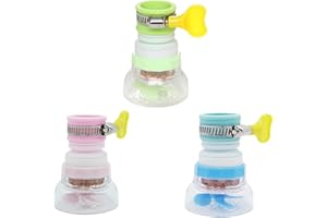 LYLQMY Kitchen Faucet， Water Filter， Anti Splash Shower Tap Water Spray Water Saver ，360 Rotating Telescopic Water-Saving Nozzle Filter Faucet for Kitchen Bathroom -Fits Standard Faucets（ 3pcs）