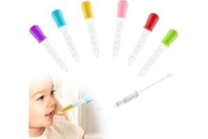 SULIUDAJI 6 Pièces 5ml Pipettes Graduées Plastique und 1 Brosse Propre Pipette Dropper pour Laboratoire Enfant und Alimentaire Bonbons Animaux Domestiques Plantes
