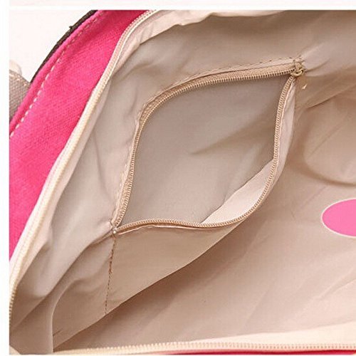 Sommer Leinwand Shopper Gestreift Regenbogen Candy Prints Strand Handtasche - 6