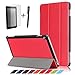 Produktbild Hohe Qualität Prämie Ultra Schlank Leicht Smart Cover Tasche für Huawei MediaPad M3 Lite 10" Tablet PC + Displayschutzfolie und Stylus Pen (M3 Lite 10, Rot)
