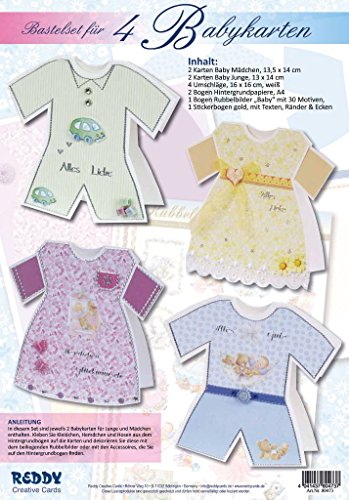 Preisvergleich Produktbild Bastelset für 4 Babykarten