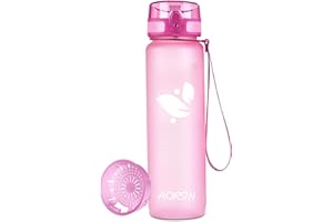 AORIN Butelka do picia – 350 ml/500 ml/750 ml/1 l, butelka na wodę, nie zawiera BPA i tritanu, szczelna, sportowa, dla dorosłych, dzieci, fitness, biegania, jogi, jazdy na rowerze, aktywności na