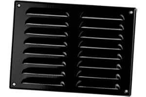 EUROPLAST 260x190mm Griglia di Ventilazione con Zanzariera - Griglie D'Aerazione in Metallo - Acciaio, Nera