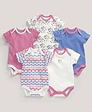 Mamas and Papas Baby-Girls 5 Pack Round Flower Bodysuit