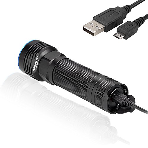 Olight® R50 Seeker Taschenlampe max. 2500 Lumen mit Cree XLamp XHP50 LED und Micro-USB-Ladeanschluss – wiederaufladbar, schwarz - 2
