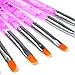 TRIXES 7pc UV Gel Acrylic Nail Art Tips Builder Brush Pen Design Rounded Edge