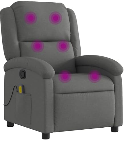 Fauteuil Relax Inclinable 4 Positions Avec Tabouret - Gris Lin - Pour Salon, Chambre