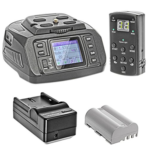 Professioneller motorisierter Panoramakopf fuer vollautomatische Panoramen - mit 2,4 GHz Fernbedienung und Farbdisplay - Triopo AD-10