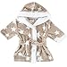Produktbild NEU | Mikrofaser Fleece Bademantel mit Kapuze braun Sterne | 74 80 86 92 12-18 Monate (80/86)