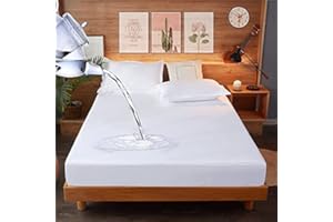 XUANYIJIE Waterproof Single Mattress Protector Single Bed Fitted Bed Mattress Cover for Bed Wetting Soft Washable Breathable Fitted Bed Sheet 30cm Deep 90x200cm