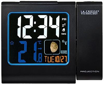 La Crosse Technology WT551 Réveil Radio Piloté avec projection Ecran Couleurs - Noir