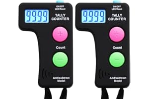 HENGZHIYOU Contador digital de mano de 2 piezas, clicker manual electrónico para sumar/restar, contador para deporte/almacén, diseño ergonómico