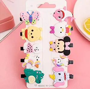 Homeoculture Packs of 10 Cute Cartoon Childrens Hairpin Ice Cream Cute Girl Baby Hairpin Side Clip Hair Accessories - Animal Model