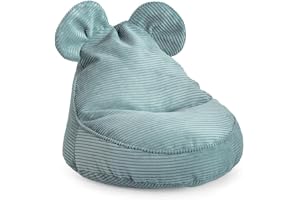 Gutekissen® Sweet sittsäck med öron – Lincoln, Montessori-kudde för barnrum (turkos, 68/59/55 med öron)