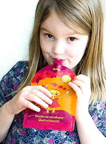NEU divata MINI Quetschies 100ml (4er Pack), BPA-frei – wiederverwendbare Quetschbeutel zum selbst befüllen für Babys und kleine Kinder - 3