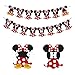 Produktbild JOYMEMO Minnie Happy Birthday Banner Rot und Schwarz Minnie Mouse Party Supplies Geburtstagsfeier und Baby Shower Dekorationen für Mädchen
