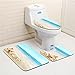 Produktbild PLYY 3 Stück Badematte Sets Non Slip, Flanell Stoff Seestern und Shell Print Badezimmer Sets Matten, einschließlich Badematte, Podest Matte und WC Sitzbezug, I