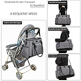 Baby Wickeltasche, BRINCH Multifunktion Baby Windel Umhängetasche tragbare Einkaufstasche mit Wickelunterlage, Isolierte Tasche, Kinderwagenbefestigungen - 5