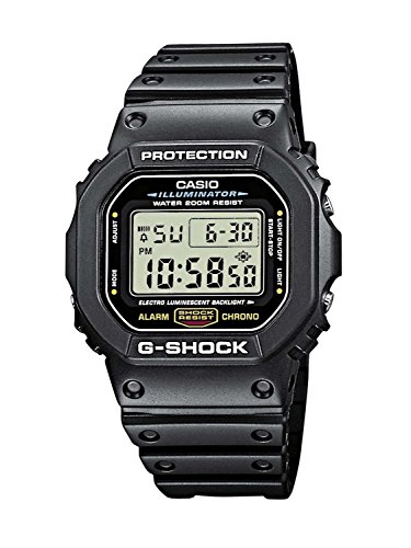 Reloj CASIO G-SHOCK DW-5600E-1V Cronógrafo, Alarma, Cuenta regresiva, Sumergible 20BAR-Correa de caucho negra