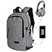 Produktbild USB Anti-Diebstahl-Laptop-Rucksack mit Schloss und Kopfhörer-Fach, kann 15,6 Zoll Computer, wasserdichte Schule Rucksack Business Knapsack Reise Daypack College Bag installieren (Grau)
