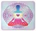 Produktbild Spiritual Mouse Pad, Balance and Tranquility Themed Image with Mandala and Man Doing Yoga Heart Figure Gaming Mousepad Office Mouse Mat Multicolor