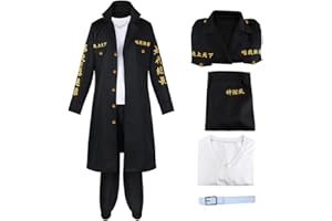 MEADOO Anime Cosplay Costumes Manjiro Jacket Coat Cloak Black Uniform Suit Adult Halloween Outfits
