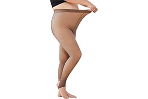 Bseical Rajstopy damskie zimowe duże rozmiary z podszewką, rajstopy termiczne dla kobiet plus size, rajstopy termiczne damskie wyszczuplające brzuch grube polarowe spodnie termiczne kolor skóry ciepłe 260 g 55-100 kg