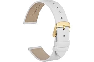 WOCCI Elegantes Correas de Reloj, Correa de Repuesto de Cuero Genuino, Hebilla de Acero Inoxidable, 8mm 10mm 12mm 13mm 14mm 16mm 18mm 20mm 22mm