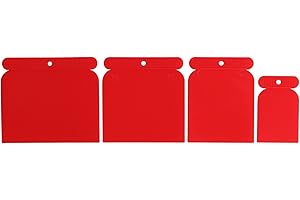 Fit for The Job 4 Pack Plastic Filling Blades, 50mm, 80mm, 100mm and 120mm, Ideal for Filling, Smoothing and Surface Preparation Tasks