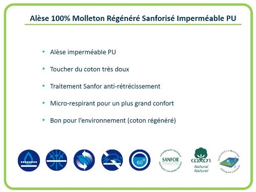 Inch Wasserdichter Matratzenschoner aus Barchent aus 100 % Baumwolle, flache Ausführung – 160 x 200 cm - 2