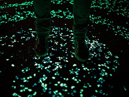 YSD 100 PCS Handgefertigtes Grün Glow Pebbles Stein phosphoreszierende Deko Steine für Garten Weg oder Brunnen Aquarium Durchgang, Yard & Fish Tank Dekorative Steine - 5
