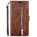 Produktbild Jinghuash Kompatibel mit Huawei Mate 10 Pro Hülle PU Leder Flip Case Brieftasche Ledertasche Tasche Klapphülle Multifunktionaler mit Reißverschluss [9 Karten Slot] Lederhülle HandyHülle-Braun