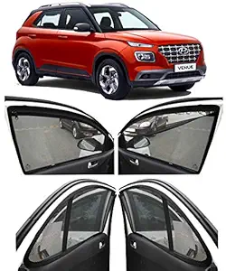 AUTOFACT Magnetic Window Sun Shades for Hyundai Venue - Set of 4 - with Zipper