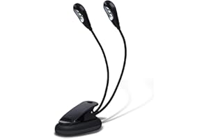 CIGEMAY LED Lampe de Lecture, 6 LED Liseuse Lampe Clip avec Câble USB, Double Bras Réglable, Facile à Transporter, pour Reader, Nuit, Voyage, Travail