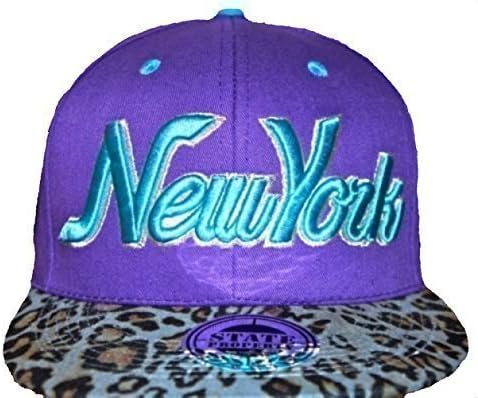 New York purple leopard snapback caps, flat peak fitted hats, NY DOPE hip hop baseball