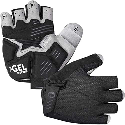 Pioneeryao - Guantes de Ciclismo para Hombre (3 mm, Acolchados, sin Dedos, Transpirables, Lavables), diseño de impresión de Silicona, XL