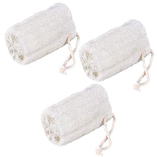 3 Pcs Natural Loofah Luffa Loofa Bath Body Shower Sponge Scrubber by HONGTIAN