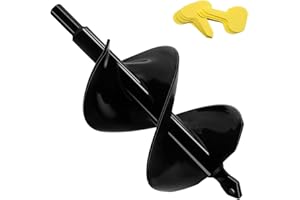 SYITCUN Garden Auger Drill Bit for Planting Φ80mm Length 180mm Planting Auger Bulb Planters Hole Digger Post Auger Bulbs Planter Garden Auger Spiral Drill Bit Heavy Duty Upgraded Solid Shaft Triangle Bit